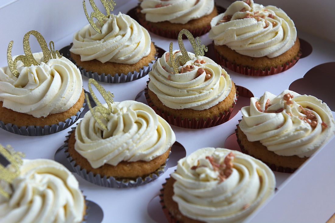 Cupcake delivery box from Sweet Angeles bakery in Beverly Hills