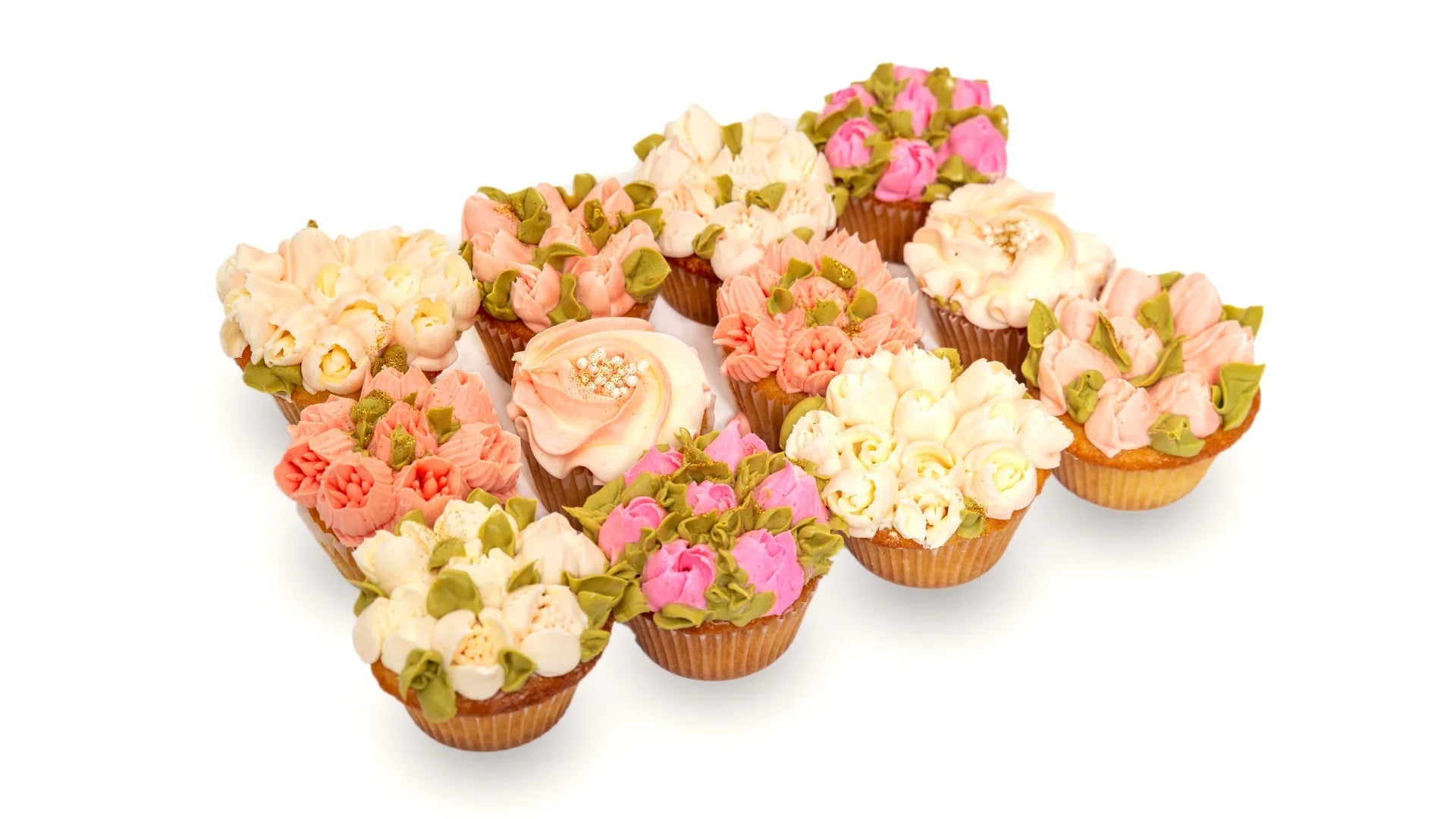 Assorted gourmet cupcake dozen from Sweet Angeles, delivered fresh to Pacific Palisades