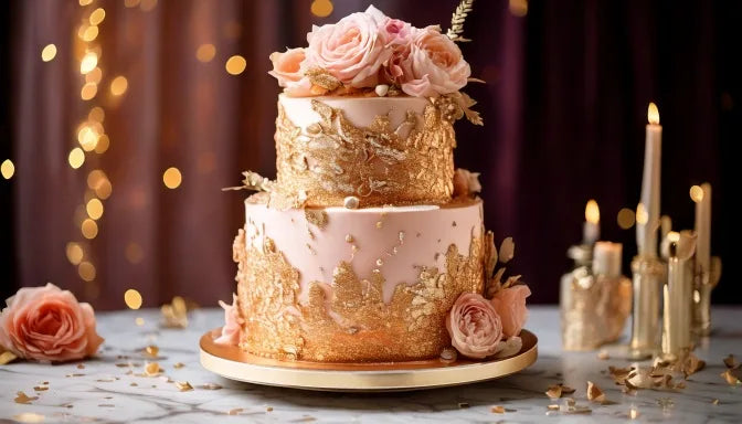 Two-tier white bachelorette cake with a large dusty pink fondant bow, made to order in Los Angeles