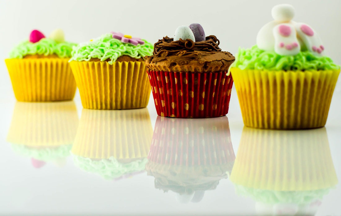 Festive Easter cupcakes with pastel spring decorations from Sweet Angeles Beverly Hills