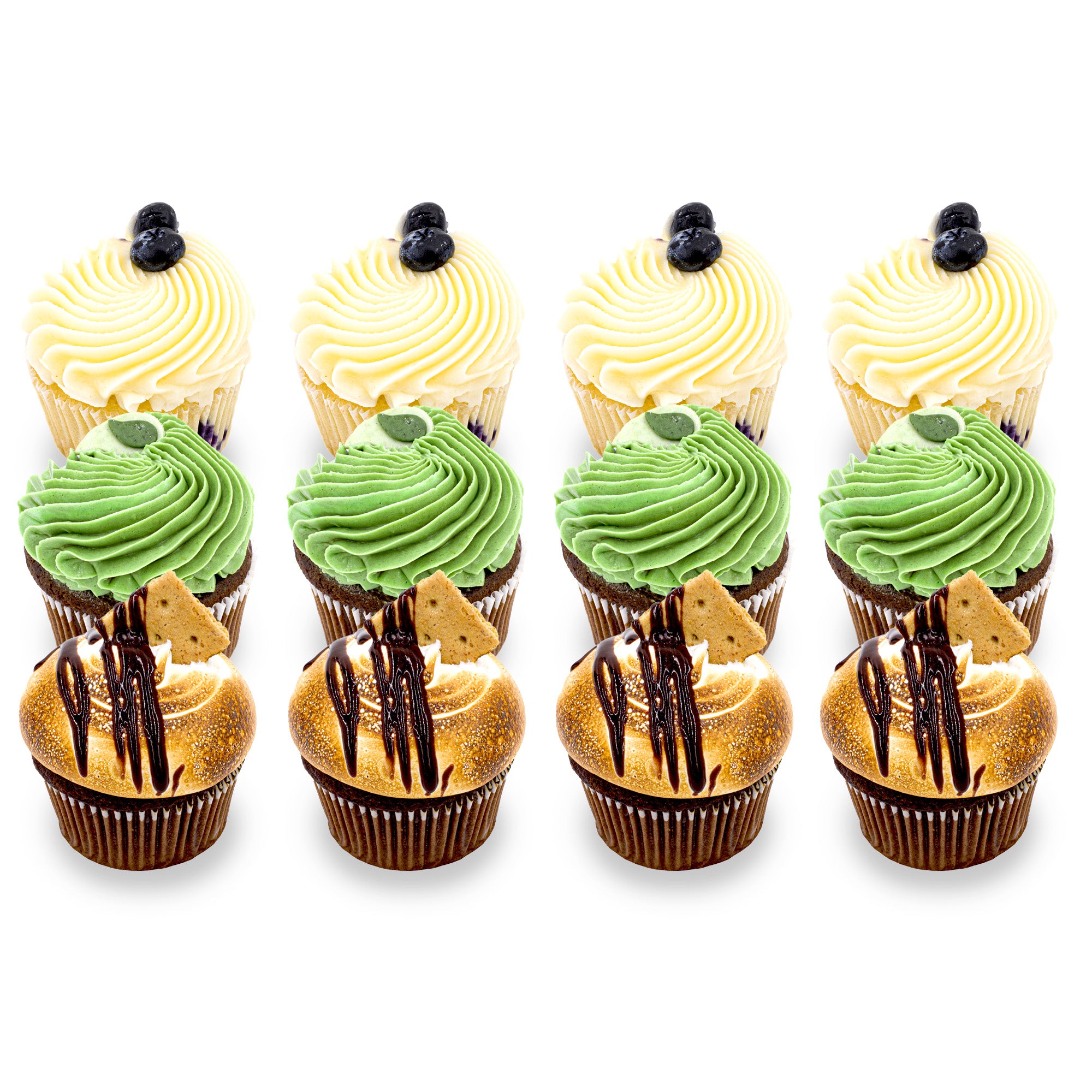11# Set - S'mores | Mint Chocolate Chip | Lemon Blueberry cupcake set from Sweet Angeles Beverly Hills