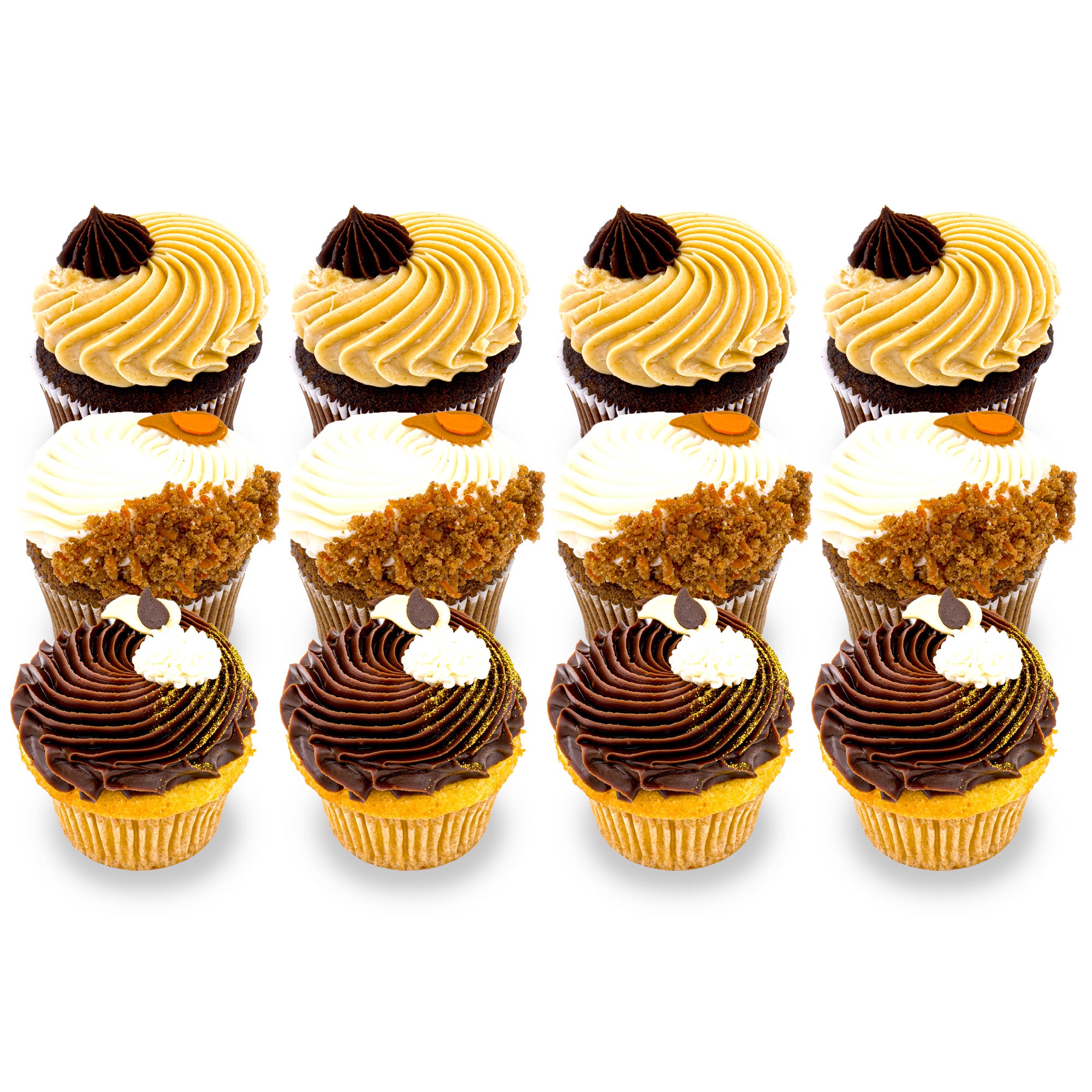 13# Set - Boston Cream Pie | Carrot Cream Cheese | Chocolate Peanut Butter cupcake set from Sweet Angeles Beverly Hills