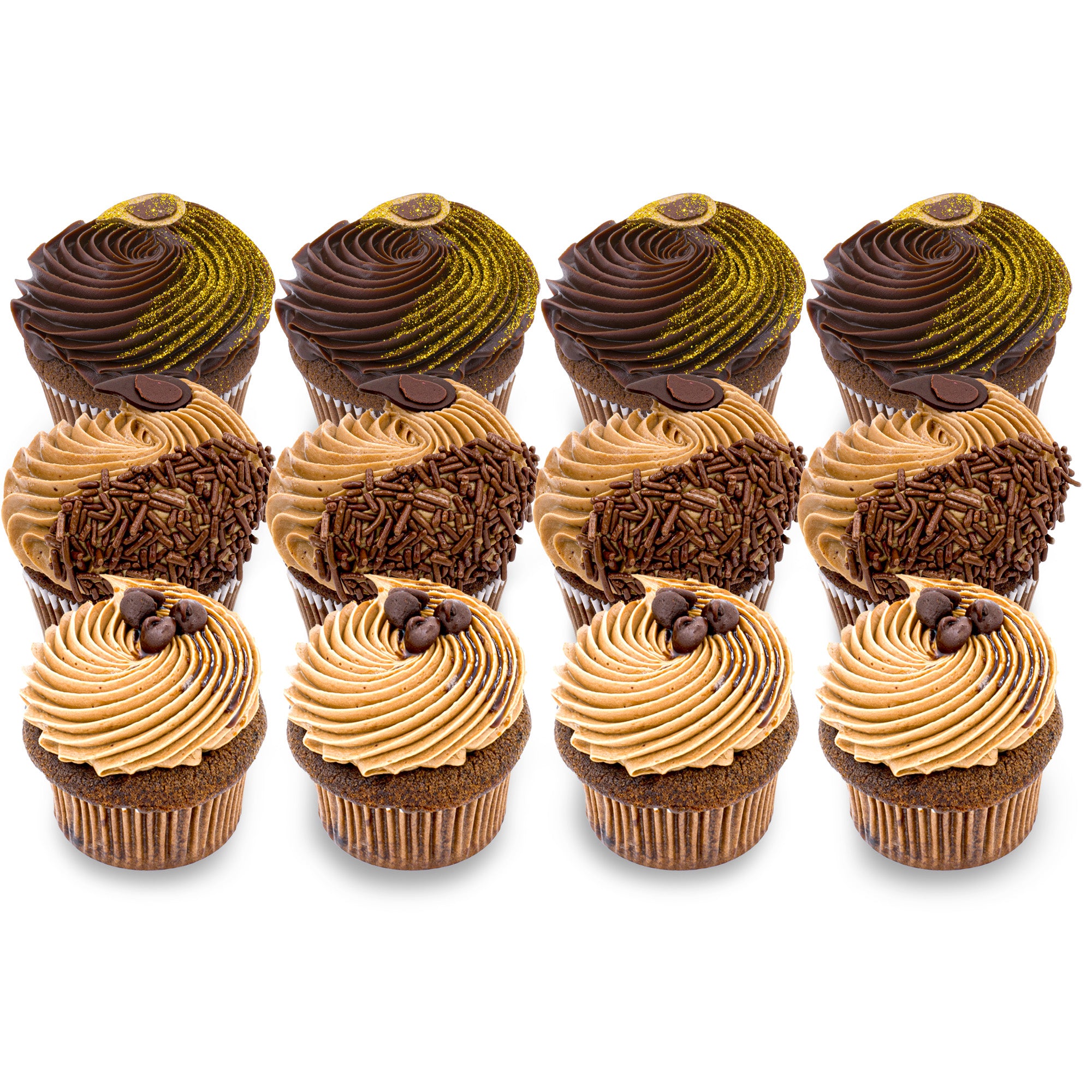 3# Set - Chocolate Mocha | Chocolate and chocolate | Chocolate Ganache cupcake set from Sweet Angeles Beverly Hills