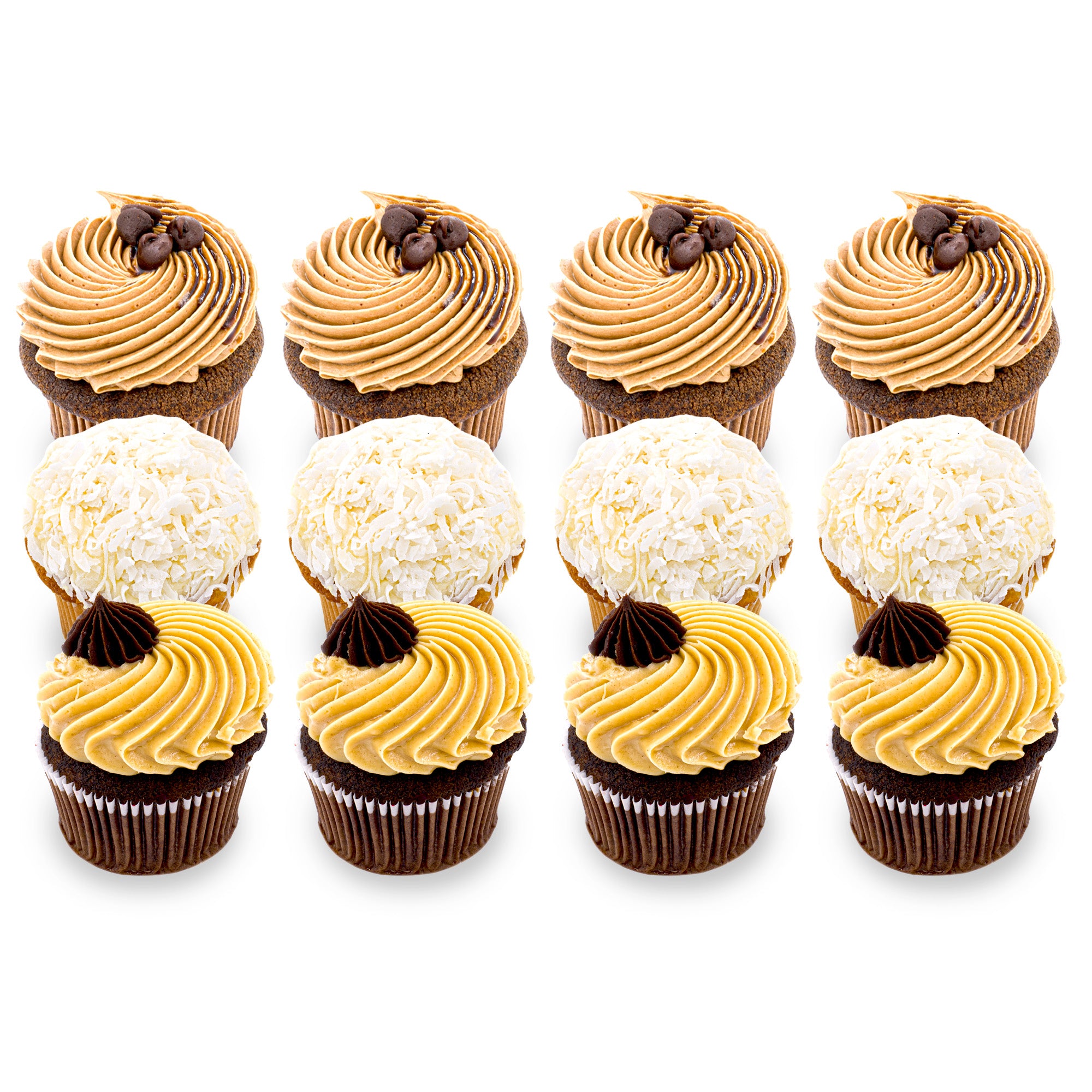 9# Set - Chocolate Peanut Butter | Coconut Cream Cheese | Chocolate Mocha cupcake set from Sweet Angeles Beverly Hills