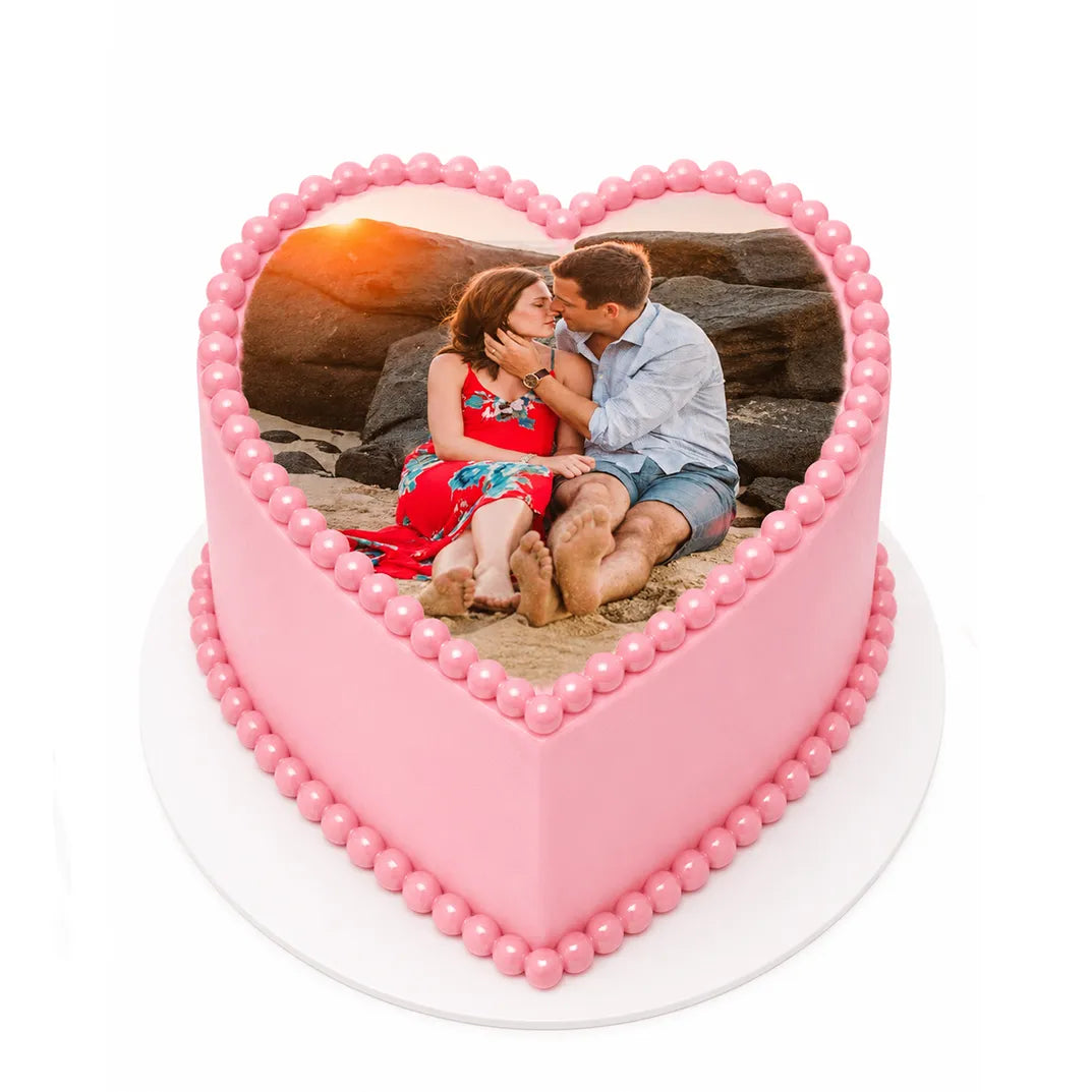 Pink Love Story Heart Cake | Cake Delivery | Sweet Angeles