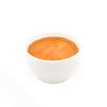 Freshly brewed Americano coffee in a white ceramic cup on a white background
