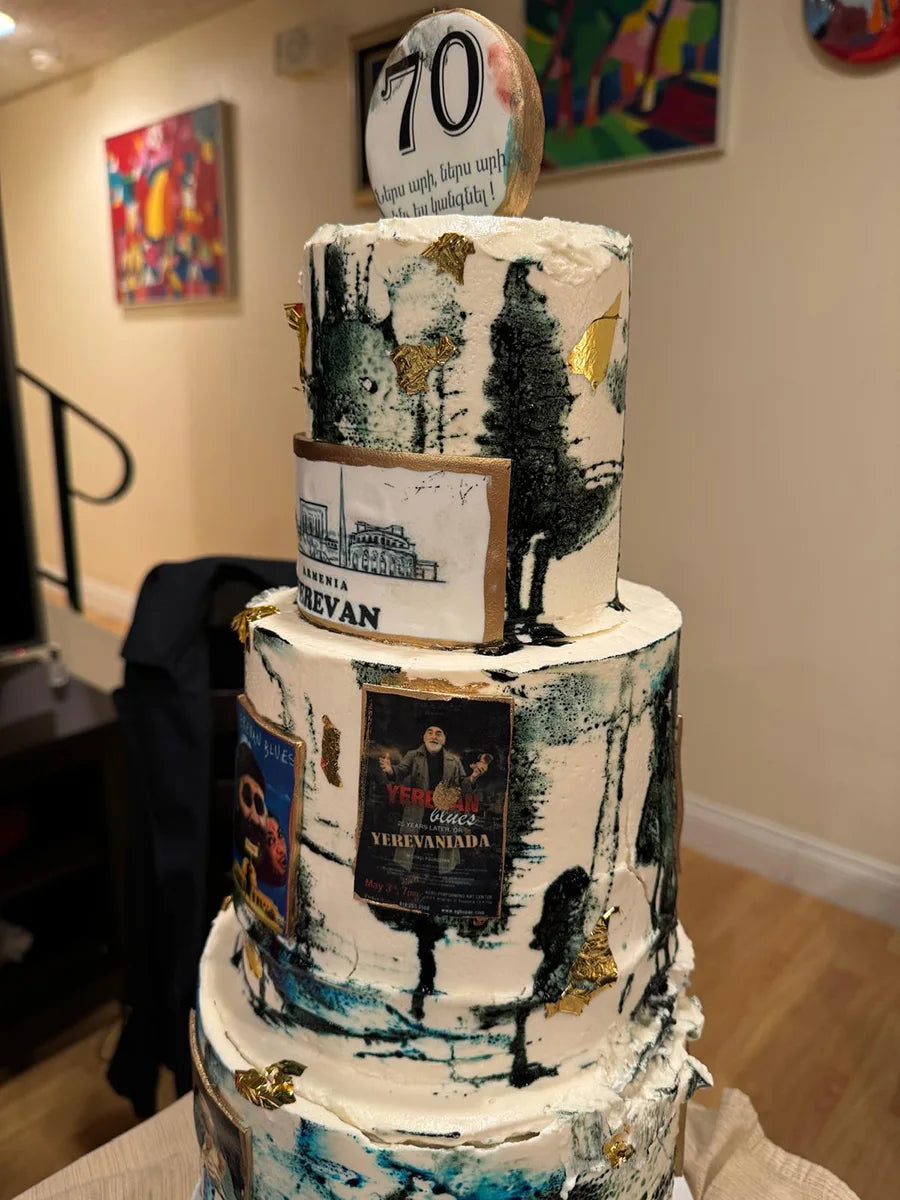 Custom designed cake with floral decoration