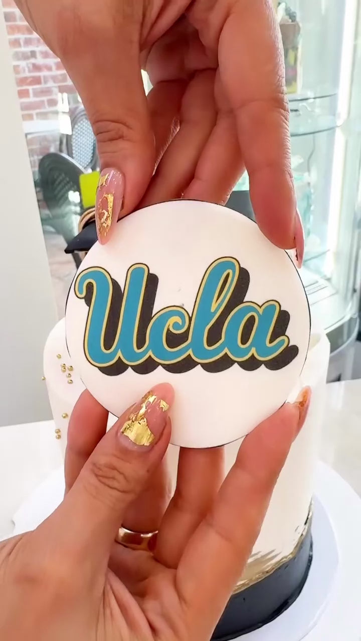 Custom School Logo Happy Graduation Cake