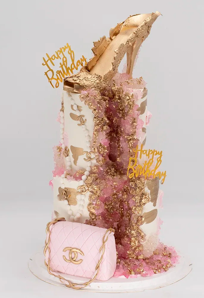 Custom designed cake with floral decoration
