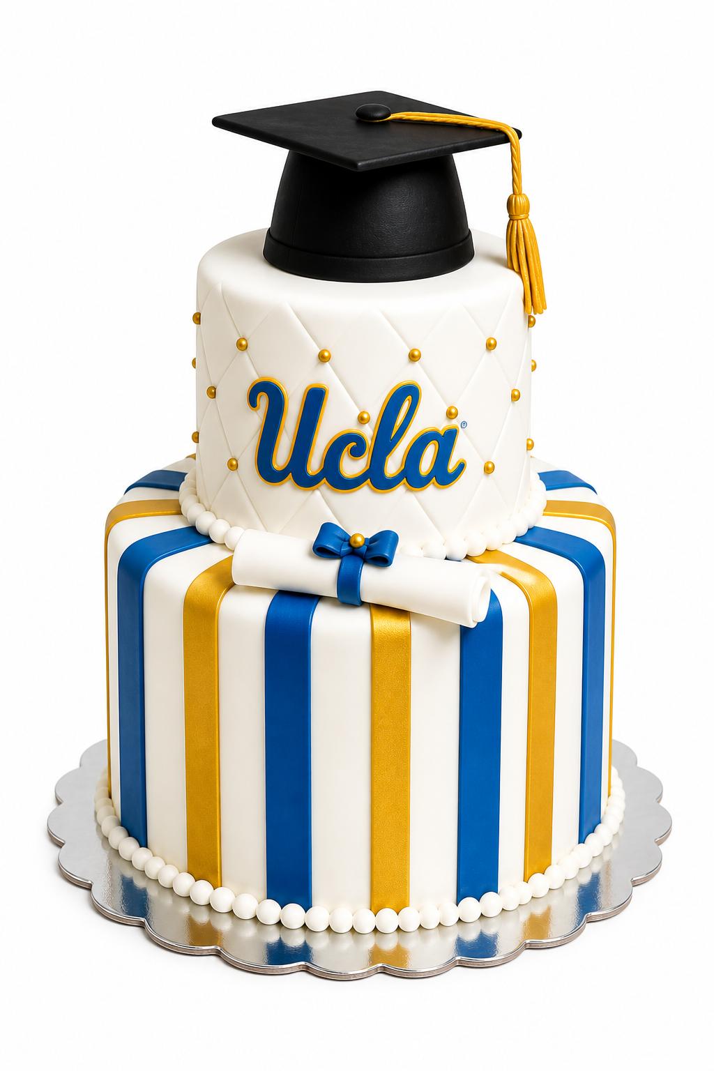 UCLA Graduation Cake – Striped Edition