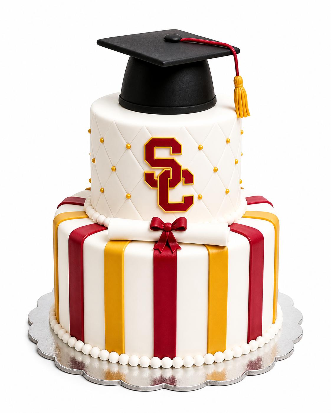 USC Graduation Cake – Striped Edition